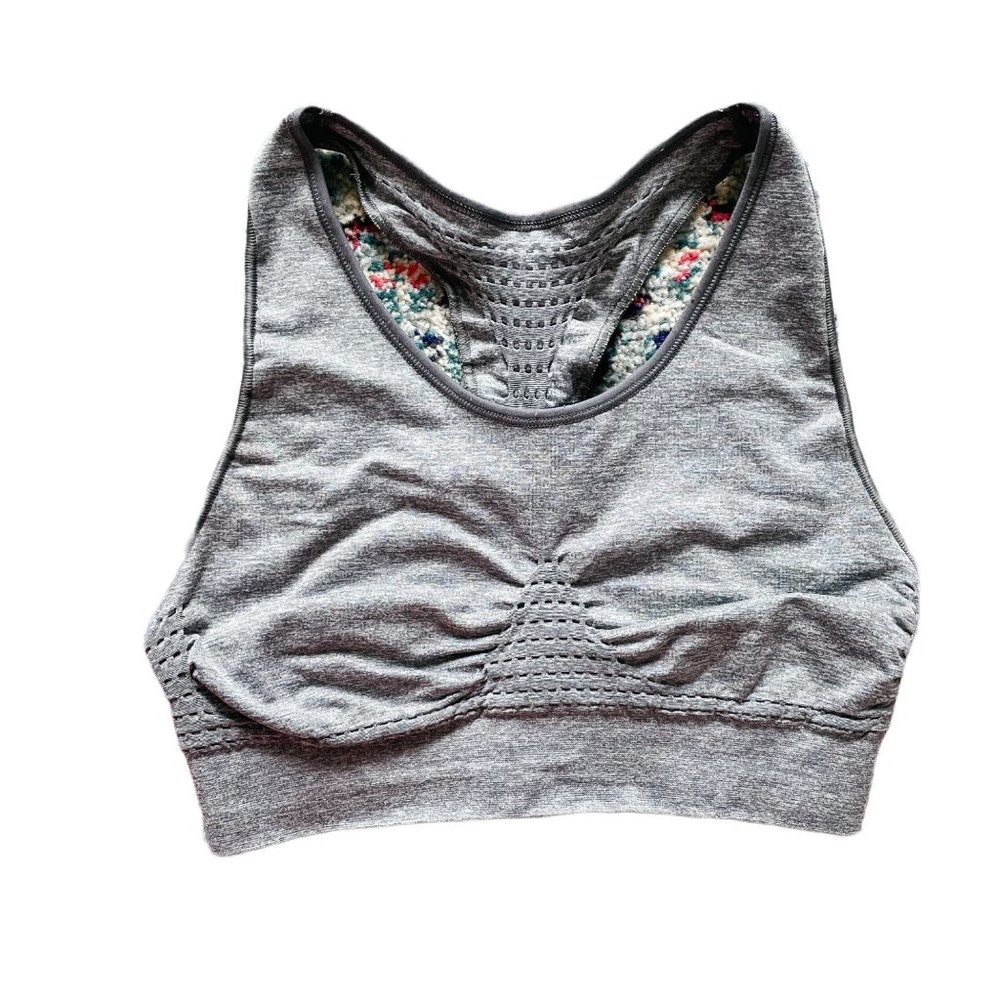 Sweaty Betty London Women's Grey Stamina Seamless Sports Bra Size Large